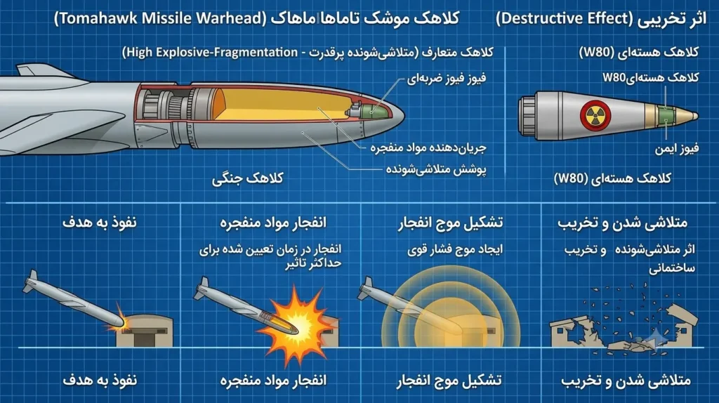 کلاهک و اثر تخریبی موشک تاماهاک