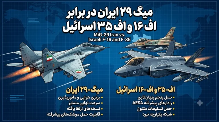 میگ ۲۹ ایران در برابر اف ۱۶ و اف ۳۵ اسرائیل؛ شانس واقعی در نبرد هوایی چقدر است؟